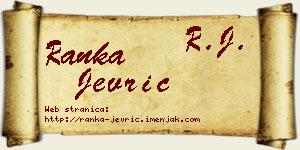 Ranka Jevrić vizit kartica